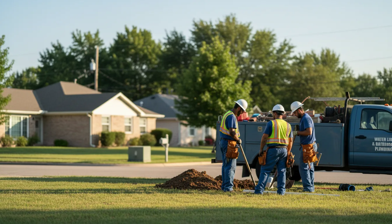 Residential water line and bathroom plumbing service in Romayor, TX